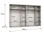 Armoire à portes battantes / Couleur : Noir / 3 mètres de large / Poignées : Noir / Armoire de chambre à coucher avec miroir / 4 tringles à vêtements / Soft-Close / Dimensions : 300 x 52 x 202 cm / 4 compartiments