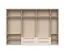 Armoire à portes battantes avec cadre Neiafu 55, Couleur : Cachemire, quatre tiroirs, huit étagères, dimensions : 226 x 322 x 60 cm, quatre tringles à vêtements, Pour chambre à coucher