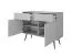 Commode moderne avec fonction push-to-open Horsham 64, Couleur : Beige, deux portes, protection des bords ABS, quatre compartiments, Pieds : Or, pour le salon
