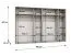Armoire à portes battantes avec fonction soft-close Eiger 54, Couleur : Cachemire, largeur 3 mètres, quatre tringles à vêtements, armoire, Poignées : cachemire, quatre compartiments