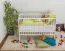 Lit bébé à barreaux en pin massif blanc | 60 x 120 cm | Sommier inclus | Réglable en hauteur