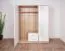 Chambre à coucher - Armoire, Couleur: Blanc / Chêne - Dimensions: 190 x 150 x 56 cm (H x L x P)
