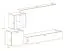 Meuble TV mural Balestrand 229 | Push-to-open | 7 compartiments | Blanc/Noir | 150 x 250 x 40 cm