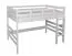 Lit mezzanine pour adolescents 120 x 190 cm | Bois massif: Hêtre | Laqué Blanc | convertible en lit simple | Qualité premium | incl. sommier à lattes Abbildung