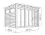 Bois-Abri de jardin 2,65 x 3,59 mètres (incl. toit) | Laissé naturel | Abbildung