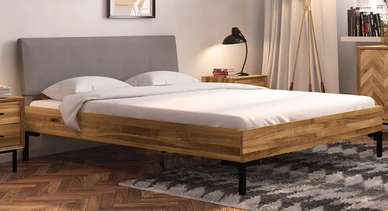 Bois massif Lit | 140 x 200 cm | Chêne Sauvage | Huilé | Naturel Abbildung
