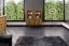 Vitrine Rolleston 21, chêne sauvage massif huilé - Dimensions : 117 x 97 x 46 cm (H x L x P)