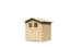 Petite maison de jardin ECO - Toit à deux versants & porte à deux battants, Couleur : Naturel, surface au sol : 3,3 m².