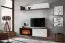 Elégant meuble-paroi Bjordal 13, couleur : blanc mat / chêne sterling - dimensions : 180 x 180 x 40 cm (h x l x p), avec cheminée électrique