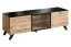 Meuble TV Nautnes 04, Couleur : Chêne Wotan / Noir - Dimensions : 47 x 150 x 45 cm (H x L x P), avec quatre compartiments