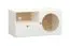 Meuble TV bas design Aenna 106 | 1 porte, 1 tiroir, 2 niches | Blanc & Chêne | 51,5 x 101 x 46,5 cm