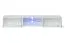 Meuble-paroi stylé avec éclairage LED Volleberg 05, couleur : blanc / noir - dimensions : 140 x 260 x 40 cm (h x l x p), avec fonction push-to-open