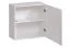 Meuble-paroi moderne Balestrand 165, couleur : blanc / noir - dimensions : 160 x 330 x 40 cm (h x l x p), avec éclairage LED
