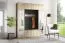Armoire à portes battantes avec porte miroir Zapopan 45, pour penderie, fonction push-to-open, Couleur : Chêne de Sonoma, Dimensions : 225 x 45 x 40 cm, deux compartiments, une tringle à vêtements extensible
