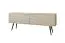 Meuble TV avec fonction push-to-open Horsham 21, Couleur : Beige, Pieds : Noir, montage suspendu, deux portes basculantes, protection des bandes de chant ABS