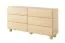 Commode / 6 tiroirs / Couleur : Chêne Vicenza / Fonction Push-to-open / 160 x 38 x 80 cm / Lignes douces / Chants ABS / Pieds en bois / Pour le salon