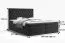 Lit boxspring sobre avec grand espace de rangement Pirin 62, Couleur : Noir - Surface de couchage : 140 x 200 cm (l x L)
