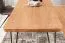 Table de salle à manger en acacia massif avec pieds en épingle à cheveux Marimonos 02, Couleur : Acacia / Noir - Dimensions : 80 x 180 cm (l x p), Fait main