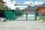 Portail battant à cadre tubulaire - 2 vantaux, Finition: Revêtement anthracite, Hauter: 103 cm, Larguer libre: 300 cm