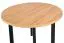 Table de salle à manger ronde LEVA en Noir/chêne teinté, dimensions Ø 100, plateau stratifié, pieds en bois robustes, facile à assortir, peu encombrante