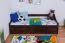 Lit fonctionnel ado en pin massif teinte noyer 94 | 90 x 200 cm | Sommier inclus