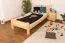 Lit d'enfant / lit de jeunesse en bois de pin naturel massif A23, sommier à lattes inclus - Dimensions 90 x 200 cm 
