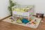 Lit bébé à barreaux en pin massif blanc | 60 x 120 cm | Sommier inclus | Réglable en hauteur