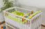 Lit bébé à barreaux en pin massif blanc | 60 x 120 cm | Sommier inclus | Réglable en hauteur