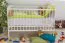 Lit bébé à barreaux en pin massif blanc | 60 x 120 cm | Sommier inclus | Réglable en hauteur