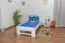 Lit d'enfant / lit de jeunesse en hêtre massif, verni blanc 111, sommier à lattes inclus - Dimensions 90 x 200 cm