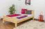 Lit simple / lit d'appoint en bois de pin massif, naturel A23, sommier à lattes inclus - Dimensions 120 x 200 cm 