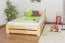 Lit d'enfant / lit de jeunesse en bois de pin naturel massif A25, sommier à lattes inclus - Dimensions 120 x 200 cm 
