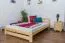 Lit d'enfant / lit de jeunesse en bois de pin massif, naturel A7, avec sommier à lattes - Dimensions : 140 x 200 cm