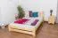 Lit simple / lit d'appoint en bois de pin massif, naturel A25, sommier à lattes inclus - Dimensions 140 x 200 cm 
