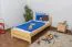 Lit pour enfants / lit pour jeunes bois de pin massif naturel 78, avec sommier à lattes - dimension 90 x 200 cm