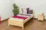 Lit simple / lit d'appoint en bois de pin massif, naturel 80, avec sommier à lattes - dimension 90 x 200 cm