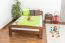lit d'enfant / lit de jeunesse en bois de pin massif,, couleur noyer massif A6, sommier à lattes inclus - Dimensions 120 x 200 cm