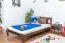 Lit d'enfant / lit de jeunesse en bois de pin massif, couleur noyer A21, sommier à lattes inclus - Dimensions 120 x 200 cm 