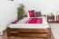 Lit simple / lit d'appoint en pin massif, couleur noyer A9, avec sommier à lattes - dimension 140 x 200 cm