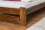 Lit simple / lit d'appoint en pin massif, couleur noyer A9, avec sommier à lattes - dimension 140 x 200 cm