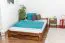 Lit simple / lit d'appoint en pin massif, couleur noyer A9, avec sommier à lattes - dimension 140 x 200 cm