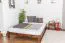 Lit Futon / lit en bois de pin massif, couleur noyer A10, incl. sommier à lattes - dimension 160 x 200 cm