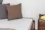Lit Futon / lit en bois de pin massif, couleur noyer A10, incl. sommier à lattes - dimension 160 x 200 cm