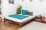 Lit Futon / lit en bois de pin massif, couleur noyer A10, incl. sommier à lattes - dimension 160 x 200 cm