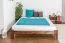 Lit Futon / lit en bois de pin massif, couleur noyer A10, incl. sommier à lattes - dimension 160 x 200 cm
