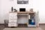 Bureau Badile 17, Couleur : Pin blanc / Marron - 80 x 147 x 55 cm (h x l x p)