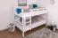 Lits superposés pour adultes "Easy Premium Line" K24/n, tête et pied de lit droits, hêtre massif laqué blanc - Couchage : 120 x 200 cm, convertibles