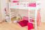 Lit d'enfant / Lit mezzanine "Easy Premium Line" K22/n, hêtre massif blanc - Surface de couchage : 90 x 200 cm