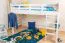 Lit d'enfant / Lit mezzanine "Easy Premium Line" K22/n, hêtre massif blanc - Surface de couchage : 90 x 200 cm