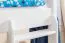Lit d'enfant / Lit mezzanine "Easy Premium Line" K22/n, hêtre massif blanc - Surface de couchage : 90 x 200 cm